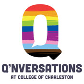 Qunvesations logo. A :Q" with filled with rainbow strives