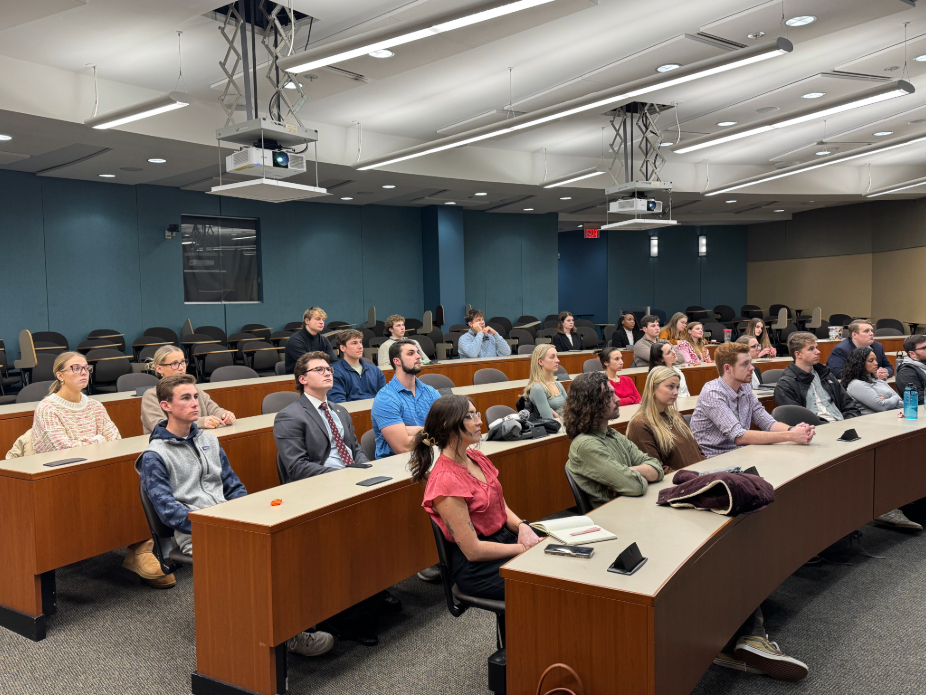 Students seated in an auditorium