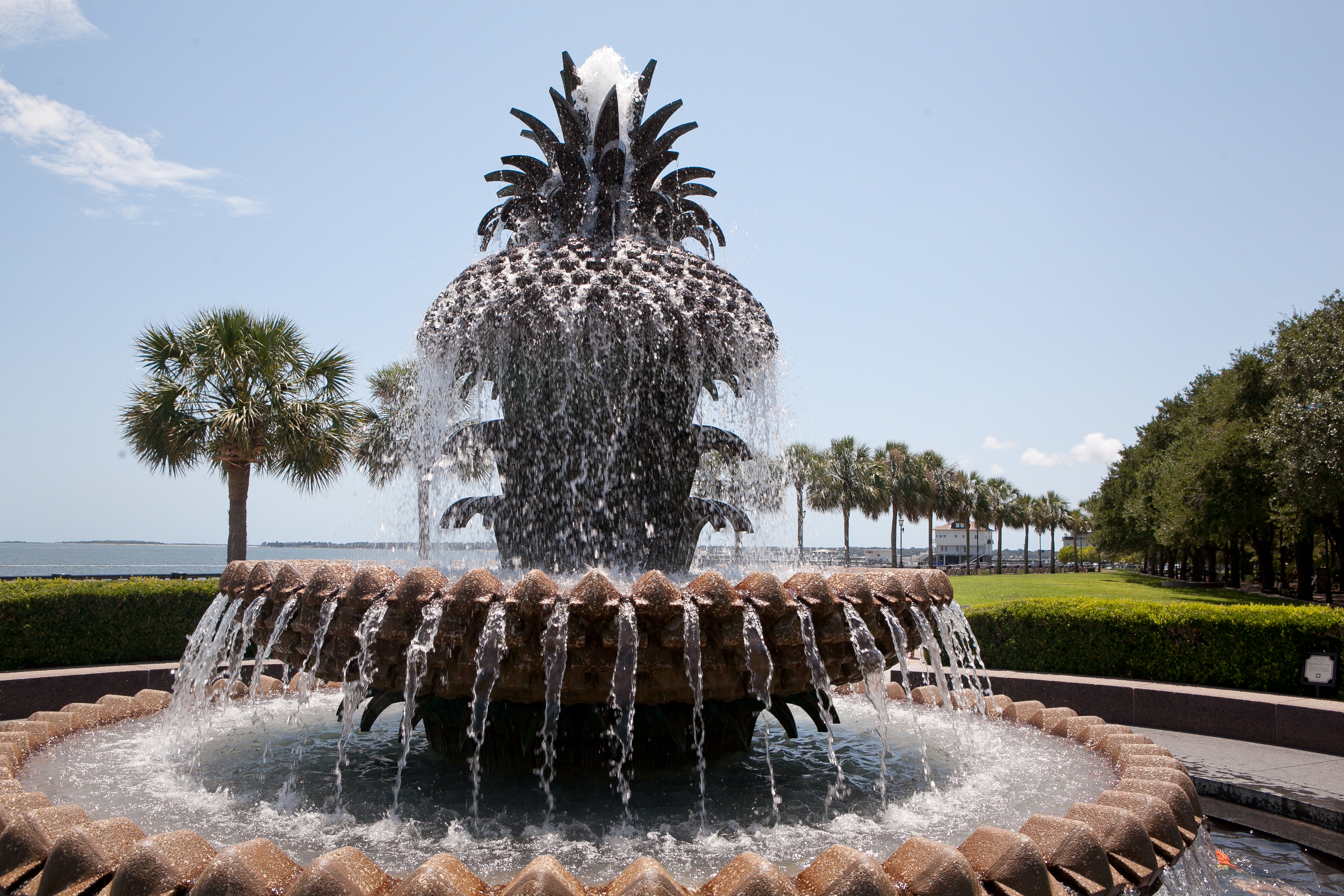 Pineapple fountain at the Charleston Waterfront