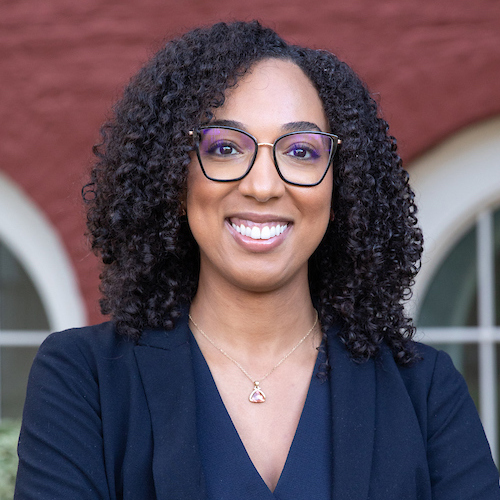 Portrait of African American Woman wearing glasses. 