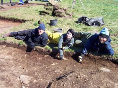 Elijah McStotts '08 excavating at Vatnsfjörður, Iceland