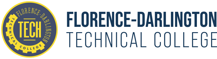 Florence-Darlington Technical College logo featuring a circular emblem and modern text design.