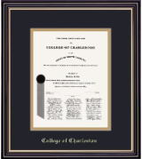 College of Charleston diploma frame sample