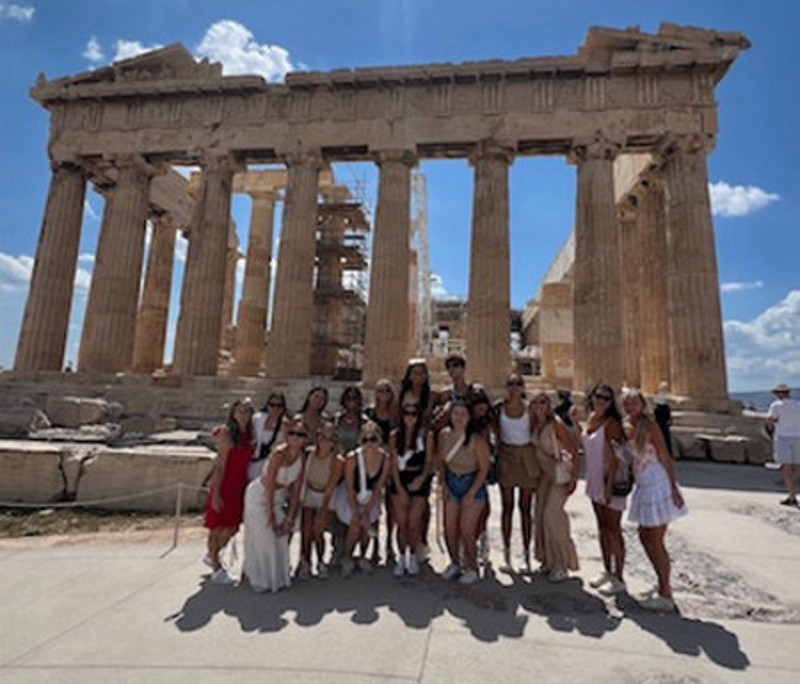 Study abroad students visiting Greece.