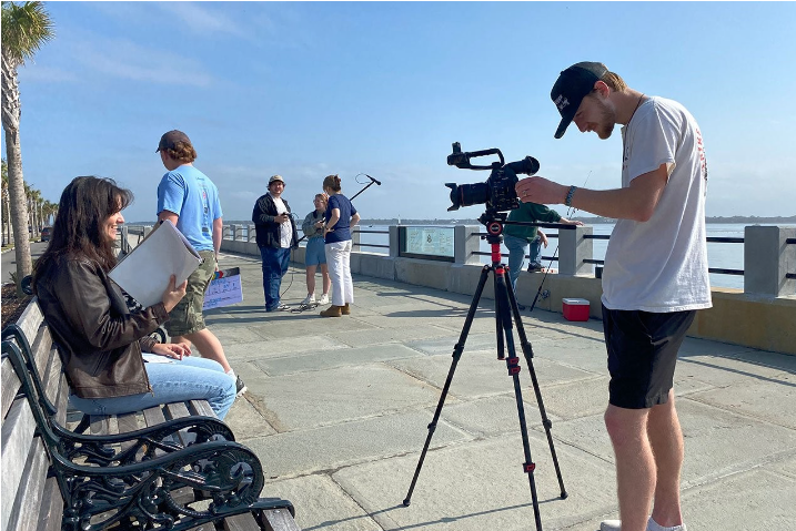 image of film study students in action