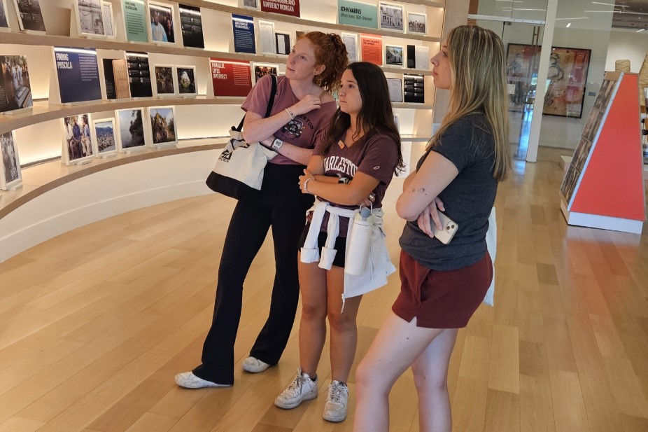 Students explore the International African American Museum in Charleston.