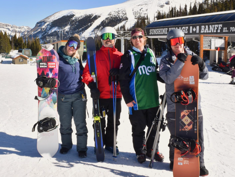 Faculty and students in ski gear