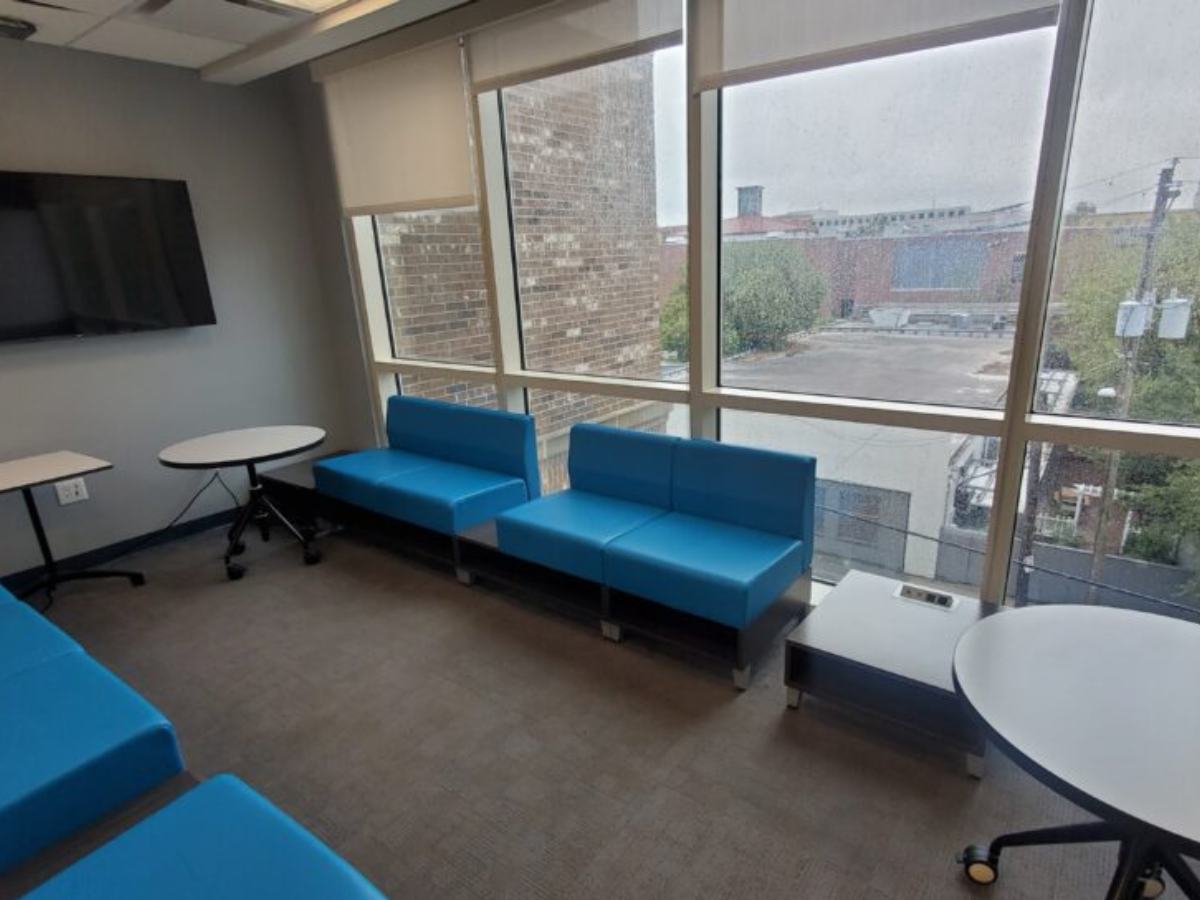 A picture of the second floor student lounge.