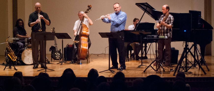 College of Charleston faculty members performing in a jazz combo.