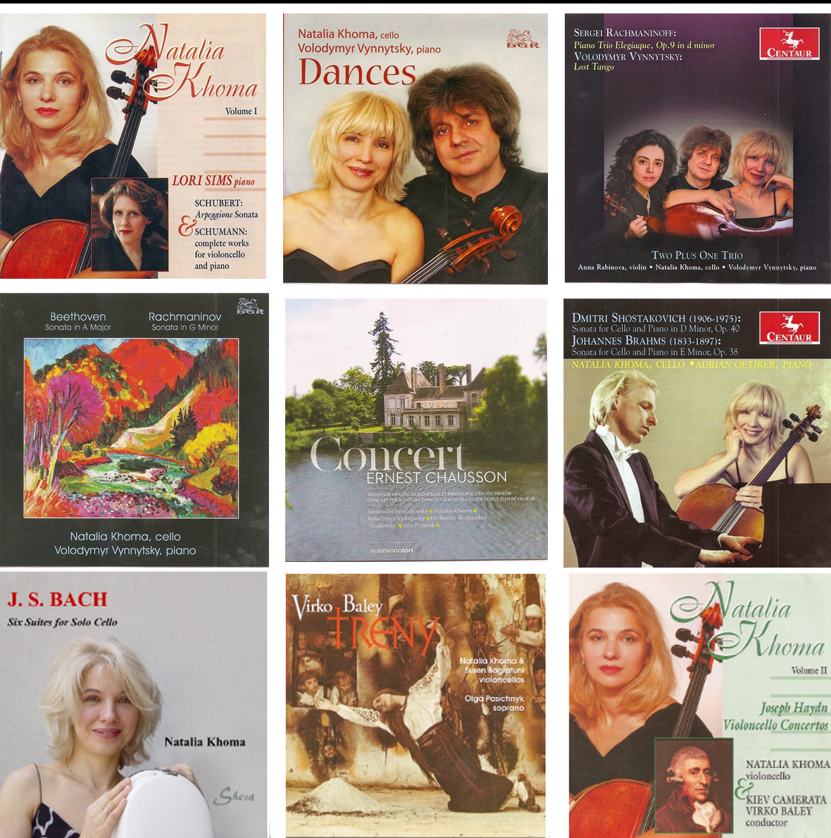 Cover artwork of nine CDs featuring Natalia Khoma