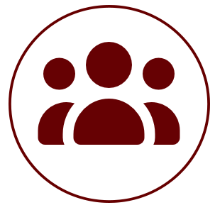 Icon of three people representing a crowd at an event