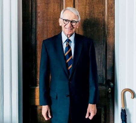 Mayor Riley standing in front of a doorway on one of his last days in office