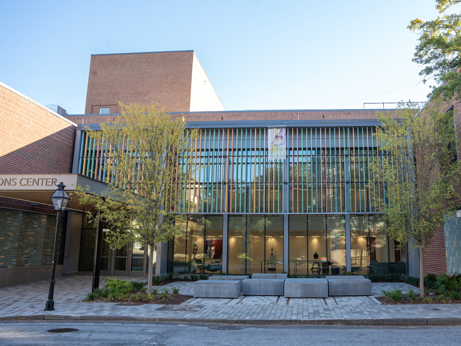 Exterior view of the Albert Simmons Center for the Arts at the College of Charleston.