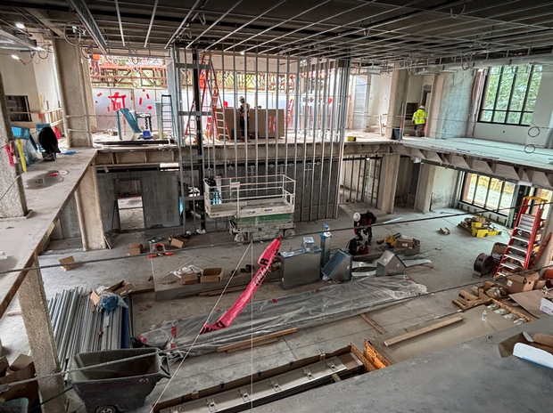 construction beams on a work site