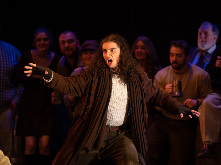 A College of Charleston student performs a dramatic scene as the lead in the opera, Tales of Hoffman