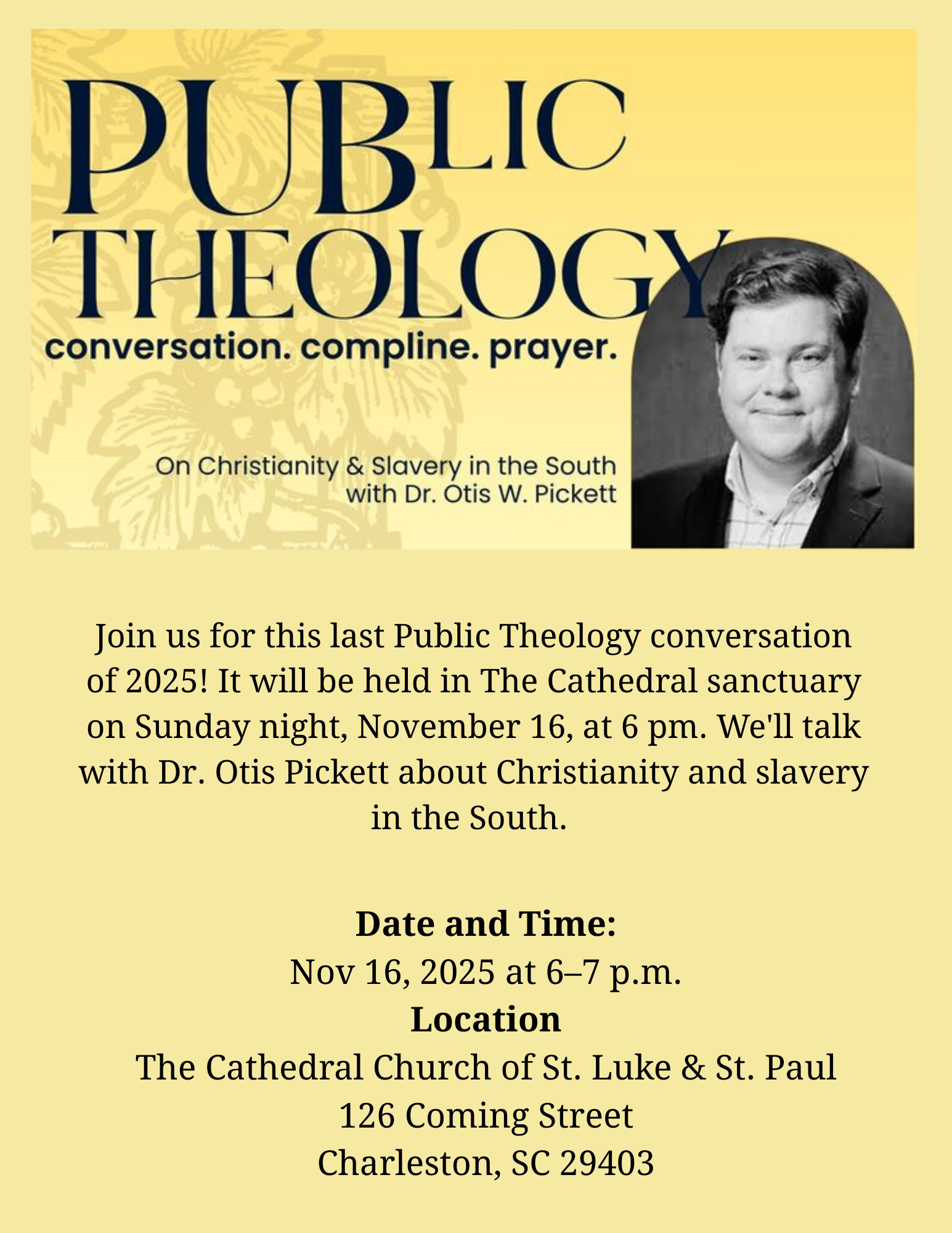 Public Theology Otis Pickett Event